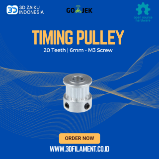 Reprap 3D Printer GT2-6MM-M3 Timing Pulley 20 Teeth Aluminium